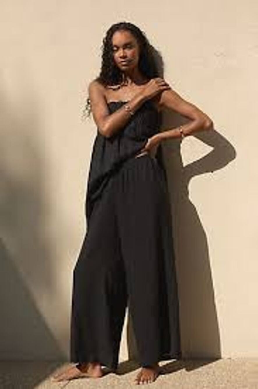 Anthropologie Celadine Aubrey Smocked Linen Pants Black